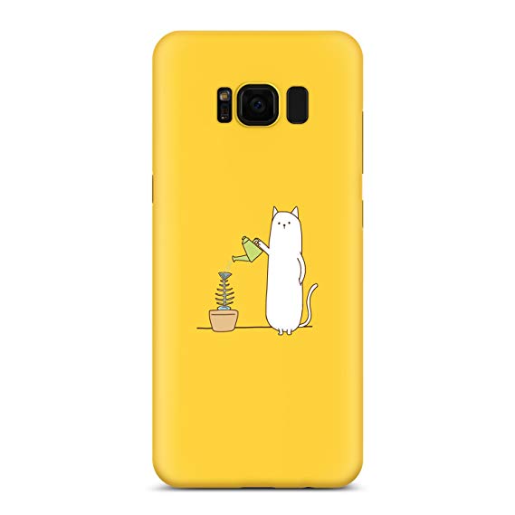 Compatible Galaxy S8 Case, GVIEWIN Slim Fit Matte Finish Samsung Galaxy S8 Ultra Thin Case Scratch Resistant with Excellent Grip, Love Cute All Screen Protector Friendly Case for Galaxy S8 - Yellow