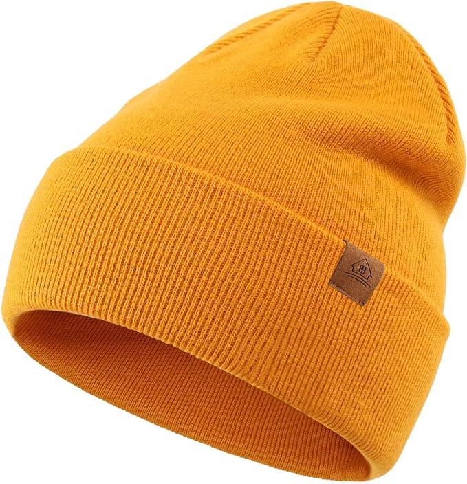 Home Prefer Mens Winter Hats Acrylic Knit Cuff Beanie Cap Warm Womens Beanie Hat