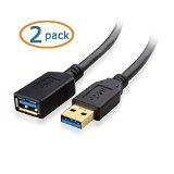 Cable Matters 2 Pack SuperSpeed USB 30 Type A Male to Female Extension Cable in Black 6 Feet