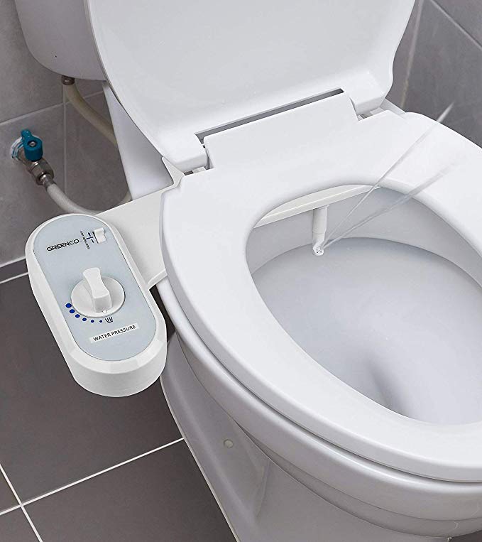 Greenco Bidet Fresh Water Spray Non-Electric Mechanical Bidet Toilet Seat Attachment