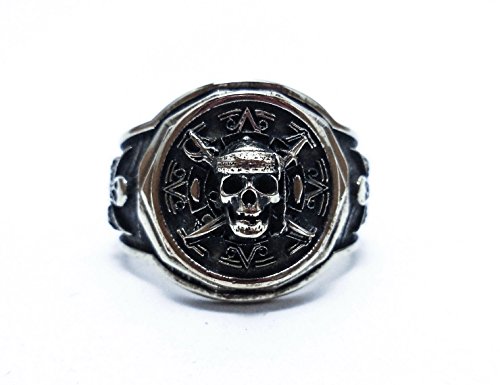Jack Sparrow Ring, Pirate Ship Ring, Pirate of the Caribbean Skull Ring, Pirate Ring, Skull Ring, Pirate Skull Ring, Steampunk925 Sterling Silver All Size Style Heavy Biker Harley Rocker Men's Jewelry