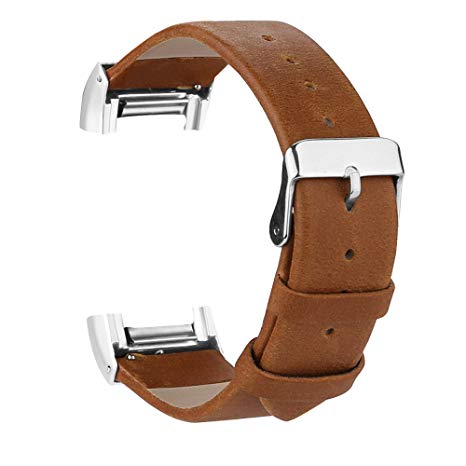 iGK Leather Replacement Bands Compatible for Fitbit Charge 2, Genuine Leather Wristbands