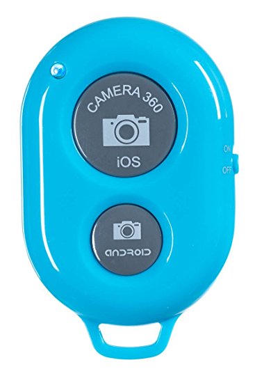 Abco Tech Bluetooth Wireless Remote Control Camera Shutter for IOS, Android Smartphones - Blue