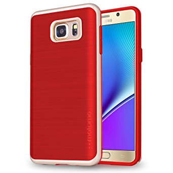 Galaxy Note 5 Slim fit Case Motomo ultra light TPU Thin fit Bumper Armor Scratch Resist Dual Tone Hybrid High Quality Case for Samsung Galaxy note 5 (IRON RED GOLD)