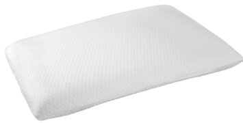 Slim Sleeper Memory Foam Best Flat Pillow Thin Low Profile Cotton Cover Short Loft Is Only 3 Inches Great for Back Stomach and Side Sleepers