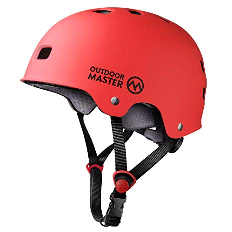 OutdoorMaster Skateboard Helmet - CPSC Certified Lightweight, Low-Profile Skate & Freestyle BMX Helmet with Removable Lining - 12 Vents Ventilation System - for Kids, Youth & Adults