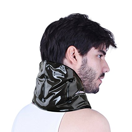 Hot Cold Therapy Neck Contour Clay Ice Pack for Pain Relief by FOMI Care | Reusable Cold Neck Wrap, Cold Compress & Heating Pad | Fabric Backing | Freezable, Microwavable | Elastic Strap | (6” x 12”)