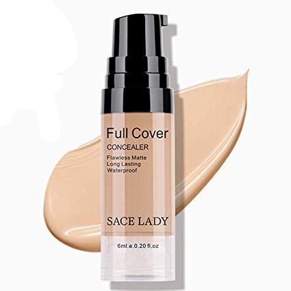 SACE LADY Full Coverage Under Eye Concealer Corrector Makeup Base, Waterproof Flawless Smooth Concealer for Cover Eye Dark Circles 6ml/0.20Fl Oz (04.Warm Natural)