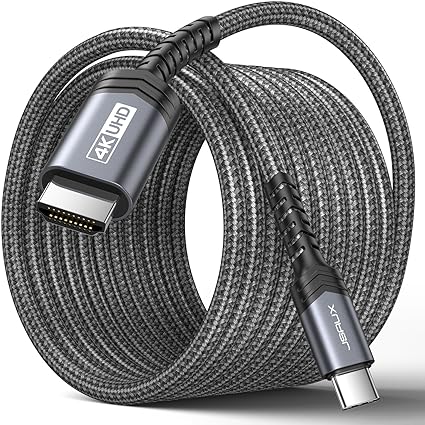 JSAUX USB C to HDMI Cable 10ft | 4K@60Hz | USB 3.1 Type C to HDMI 2.0 Cord for Home Office, (Thunderbolt 3/4 Compatible) with iPhone 15 Pro Max, MacBook Pro/Air, Galaxy S8 to S23, iPad Pro, iMac-Grey