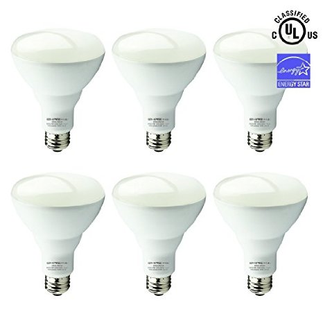 Shine Hai BR30 LED Bulbs, Dimmable, 9W (60W equivalent), 3000K Soft White , Wide Flood Light Bulb, Medium Base E26, UL-Listed, FCC,Energy Star-Qualified, 6Pack