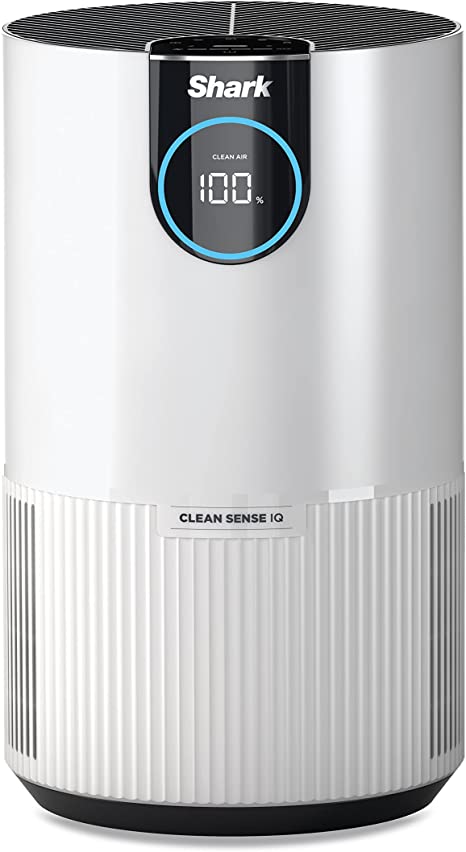 Shark HP102 Air Purifier with True HEPA, Microban Antimicrobial Protection, Cleans up to 500 Sq. Ft, Captures 99.98% of particles, dust, allergens, viruses, smoke, 0.1–0.2 microns, Odor Lock, White