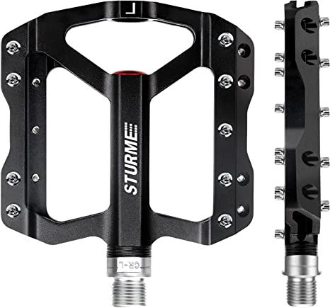 STURME Bicycle pedals, with 3 sealed bearings, CNC aluminium MTB pedals, 9/16 inch non-slip anti-dust pedals, bicycle, for mountain bike/road bike/e-bike/BMX/city bicycle pedals.