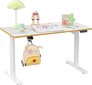 SANODESK SK1W Kinderschreibtisch mit Verstellbarer Höhe, Höhverstellbarer Schreibtisch, Ergonomischer Schreibtisch, Studienpult für Kinder jeden Alters -120 * 60CM, 80KG (Weiß)