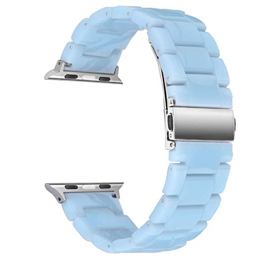 Mobile Advance Resin Band Bracelet for Apple Watch Series 4, 3, 2, 1 (Light Blue, 38mm/40mm)