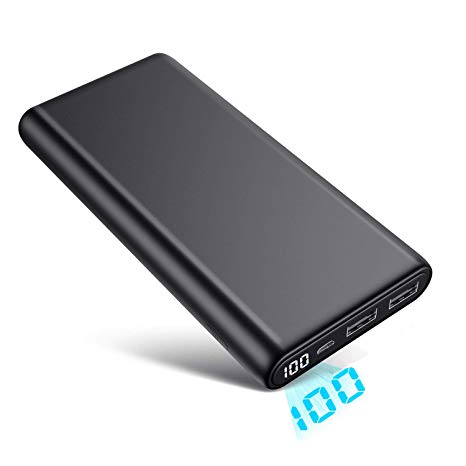 Portable Charger 26800mAh LCD Display Power Bank Hugh Capacity External Battery Pack 2 Output Port Cell Phone Charger for iPhone, Samsung Galaxy, Android Phone,Tablet & etc