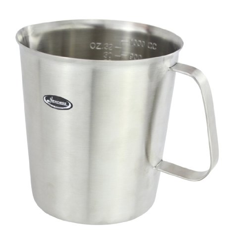 Measuring Cup Newness Good Grips Stainless Steel Measuring Cup with Marking with Handle 32 Ounces 10 Liter 4 Cup