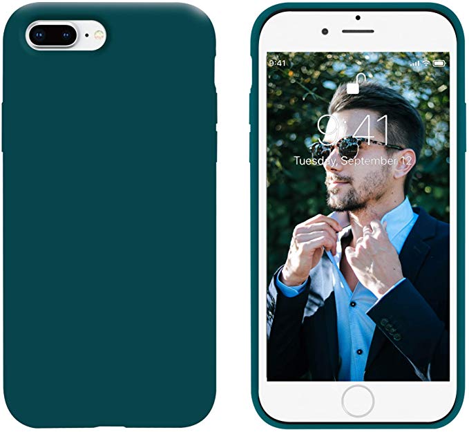 OTOFLY iPhone 8 Plus Case,iPhone 7 Plus Case, [Silky and Soft Touch Series] Premium Soft Silicone Rubber Full-Body Protective Bumper Case Compatible with iPhone 7/8 Plus (Teal)