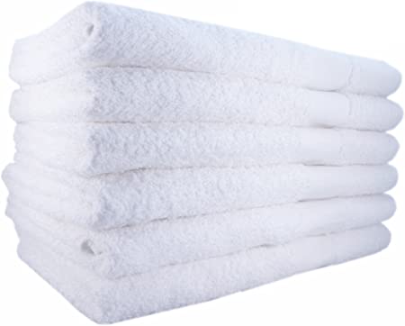 Hotel-Spa-Pool-Gym Cotton Hair & Bath Towel - 12 Pack, White, Super Soft, Easy Care, Ringspun Cotton for Maximum Softness and Absorbency (24 x 48 Inch) - by Utopia Towel