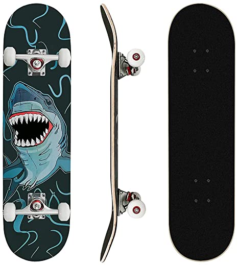 MammyGol Skateboards 31''x 8'' Complete Skateboard Cruiser 9 Layer Canadian Maple Double Kick Concave Standard and Tricks Skateboards for Beginner and Pro