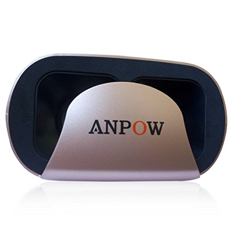Anpow VR Headset Glasses Virtual Reality Mobile Phone 3D Movies for iPhone 6s/6 plus/6/5s/5c/5 Samsung Galaxy s5/s6/note4/note5 and Other 4.7"-6.0" Cellphones-Gold