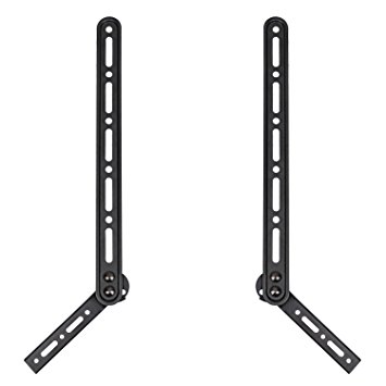 PERLESMITH Universal Soundbar Bracket Fits Most 23 to 65 Inch TVs - Soundbar Speaker Mount with Adjustable Arms Holds up to 33lbs, Position Above/Below TV