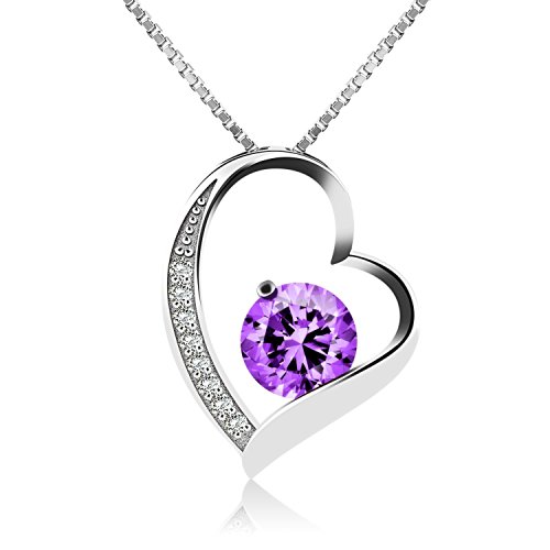 J.Rosee Sterling Silver Cubic Zirconia Heart Pendant Necklace,18"