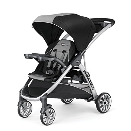 BravoFor2 2-Passenger Double Stroller, Zinc