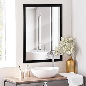 ZENY Rectangle Wall Mirror 24’’ x 36’’, Framed Black Bathroom Mirror for Wall, Hanging Mirror Wall Décor for Bedroom, Living Room, Entryway