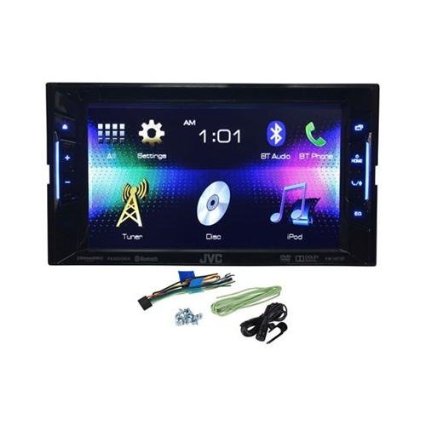 JVC KW-V21BT Double Din Multimedia Car DVD/CD Reciever With 6.2" Touch Screen Monitor, Bluetooth Built in, SeriusXM Ready, Integrations For iPhone/Android, and Pandora