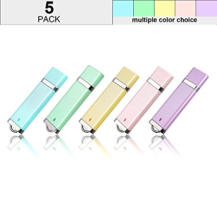 KEXIN 5PCS Memory Sticks 4GB USB Flash Drives Data Traveler U Disk-5 Clours Mixed: Light Blue,Green,Yellow,Pink,Purple … …