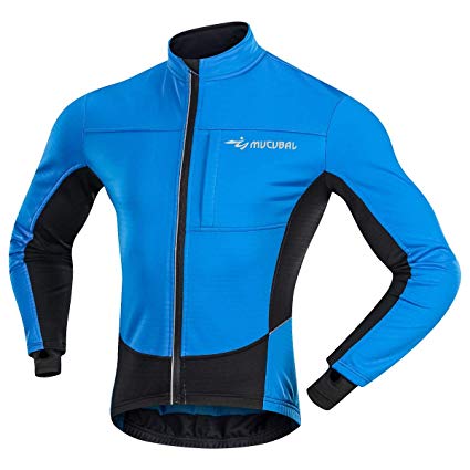 MUCUBAL Cycling Jacket Men Windproof and Waterproof Softshell Winter Thermal Breathable Bike Jersey