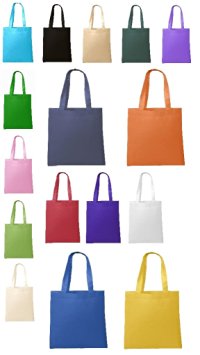 BagzDepot Non-Woven Promotional Budget Friendly Wholesale Tote Bags (30, ASSORTED-MIX)