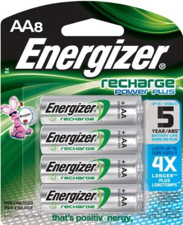 Energizer Power Plus NiMH AA Rechargeable Batteries 8-count 2300 mAh Pre-Charged