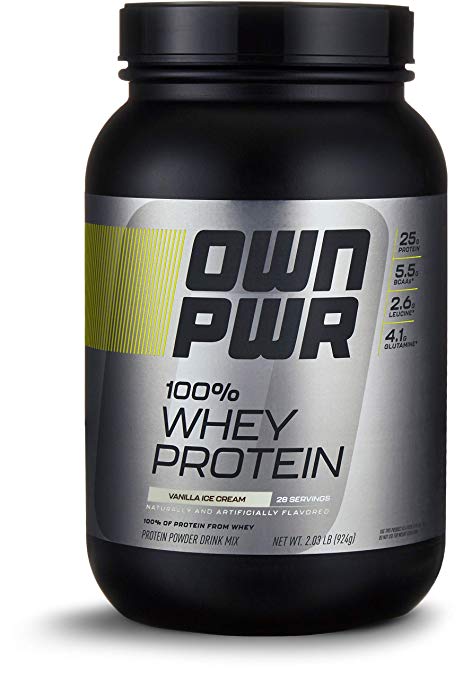 OWN PWR 100% Whey Protein Powder, Vanilla Ice Cream, 2 lb