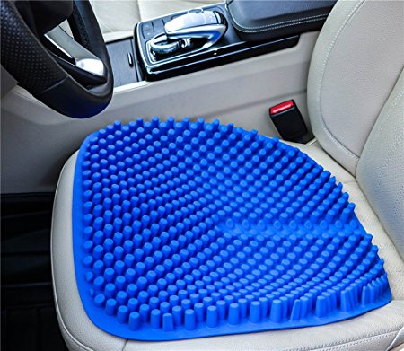 Hylaea Gel Blue Seat Cushion Pad for Car Office Chair Auto Trucker Drivers Cool & Washable Soft