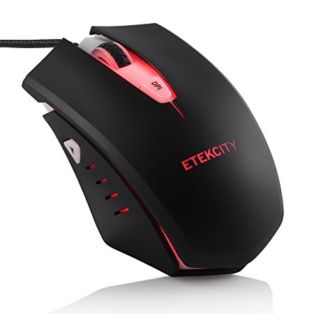 Etekcity Scroll T-142 4000 DPI High Precision 6 Programmable Buttions USB Wired Optical Gaming Mouse for Windows and Mac