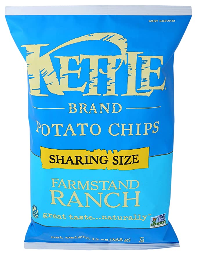 Kettle Brand Potato Chips, Farmstand Ranch Kettle Chips, Sharing Size 13 Oz