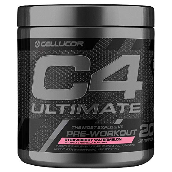 Cellucor C4 Ultimate Pre Workout Powder with Beta Alanine, Creatine Nitrate, Nitric Oxide, Citrulline Malate, and Energy Drink Mix, Strawberry Watermelon, 20 Servings