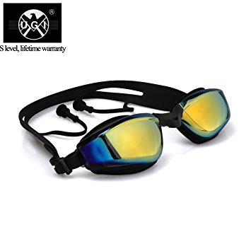 UGI Swimming Goggles,Swim glasses,No Leaking,Anti Fog,Scratch Resistant Lenses,UV Protection,with Ear Plugs for Adult Men Women