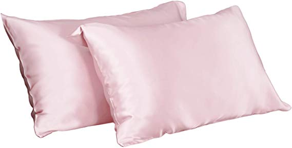 LilySilk 2pc Silk Pillowcase Set Standard Luxury Both Sides Real 19 Momme Mulberry Charmeuse Light Plum Standard