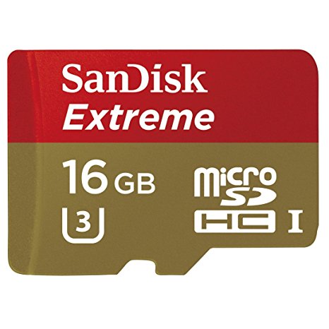 SanDisk Extreme 16GB UHS-I/U3 Micro SDHC Memory Card Up to 60MB/s Read with Adapter- SDSDQXN-016G-G46A [Older Version]