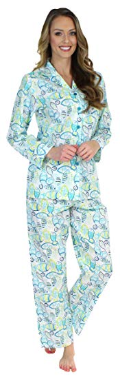 Sleepyheads Women's Sleepwear Cotton Long Sleeve Button up Top and Pants Pajama Set