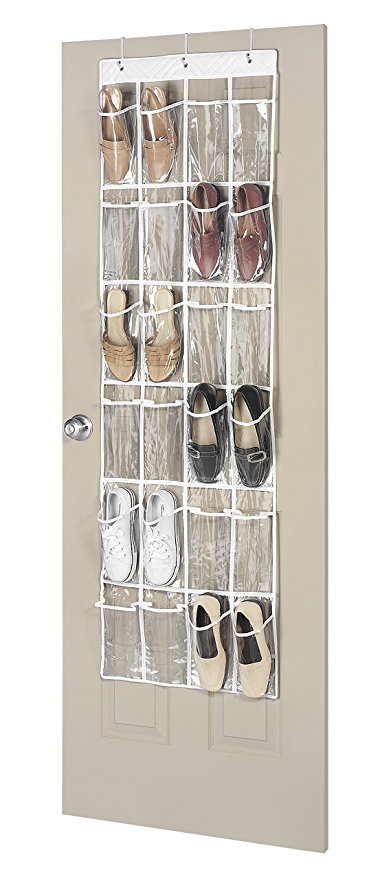 Whitmor 24 Pocket OTD Shoe Organizer Clear