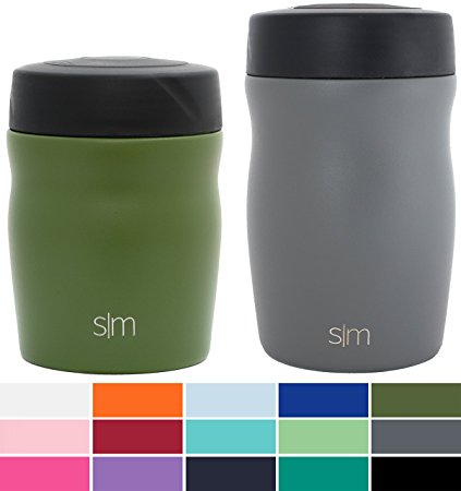 Simple Modern 12oz Rover Food Jar - Kids Vacuum Instulated 18/8 Stainless Steel Leak Proof Lunch Box Baby Food Storage Container - Hydro Thermos Flask - Olive Green