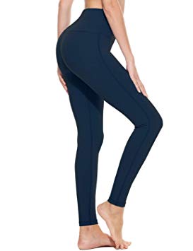 BALEAF Women's High Waisted Yoga Leggings Workout Capri Tummy Control Pants with Pocket