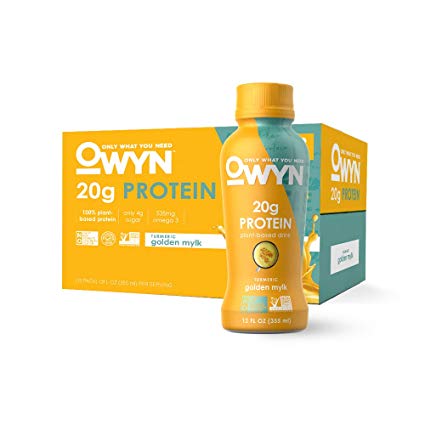 OWYN, Vegan Protein Shake, Turmeric Golden Mylk,12 Fl Oz (Pack of 12), 100-Percent Plant-Based, Dairy-Free, Gluten-Free, Soy-Free, Tree Nut-Free, Egg-Free, Vegetarian, Kosher …