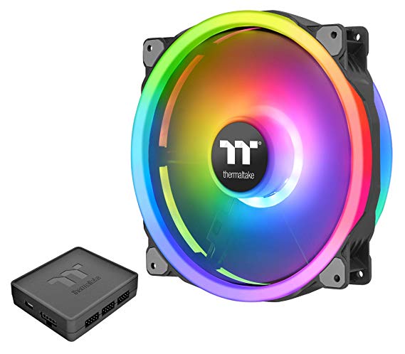 Thermaltake Riing Trio 200mm 16.8 Million RGB Color (Alexa, Razer Chroma) Software Enabled 60 Addressable LED 11 Blades Hydraulic Bearing Case/Radiator Fan, Single Fan Pack, CL-F083-PL20SW-A