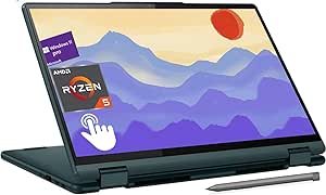 Lenovo Yoga 6 2-in-1 Laptop, 13.3" WUXGA Touchscreen Display, AMD Ryzen 5 7530U Processor, 8GB RAM 512GB SSD, Backlit Keyboard, Fingerprint Reader, Pen, Windows 11 Pro, Dark Teal