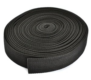 Cosmos ® 1 Inch Wide 10 Yards Black Heavy Polypro Webbing Strap With Cosmos Fastening Strap