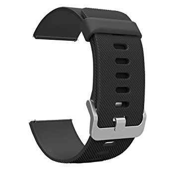 Fitbit Blaze Accessories Classic Band Small, UMTele Soft Silicone Replacement Sport Strap Band with Quick Release Pins for Fitbit Blaze Smart Fitness Watch Black, Frame Not Included (5.5"-6.7")